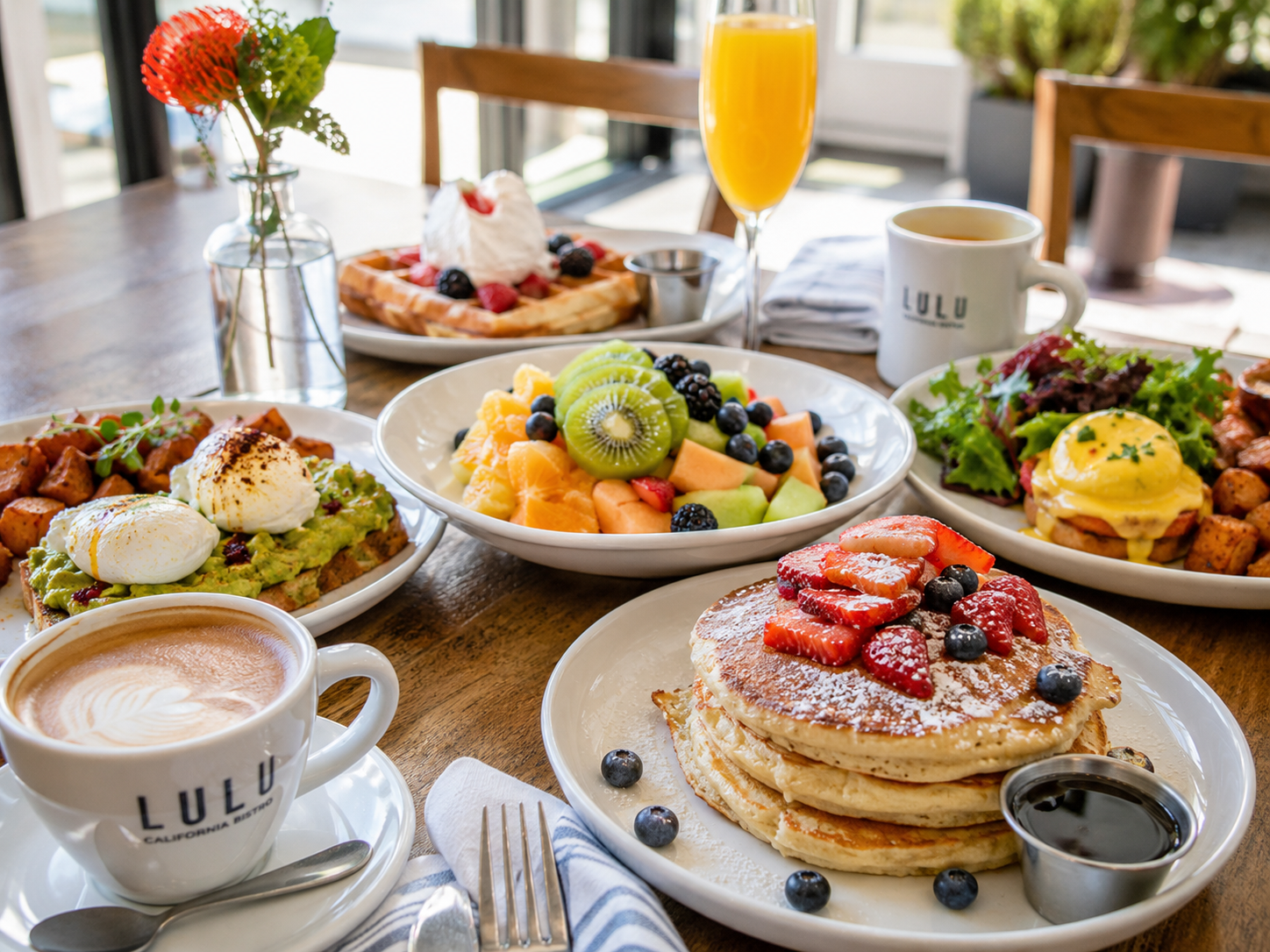 SugarPop Dessert Bar — colorful brunch spread with fresh fruits and pastries